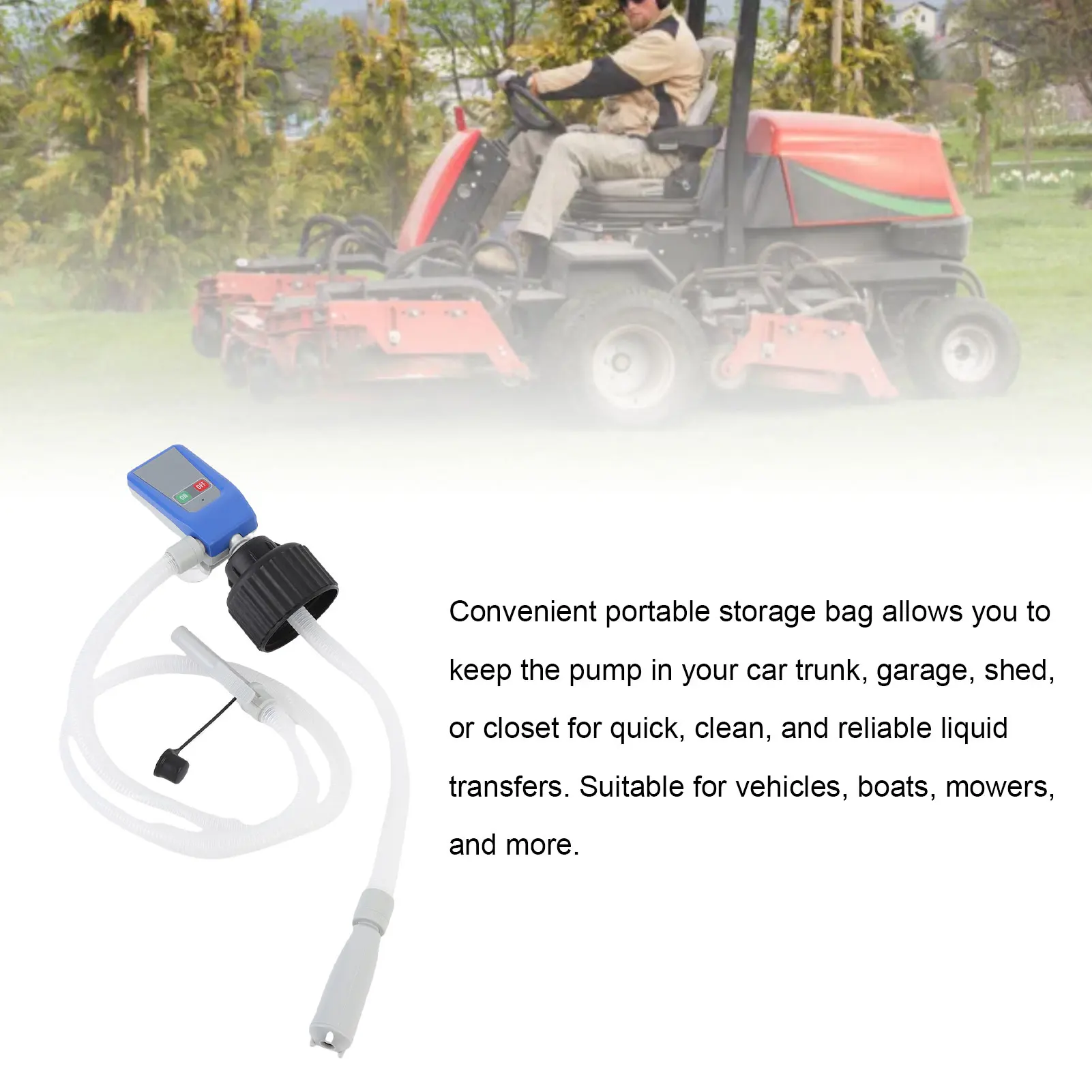 Portable Power Battery Pump Clear Transfer Hose Leakproof Automatic Shutoff Automatic Fuel Transfer Pump for Non Potable Water