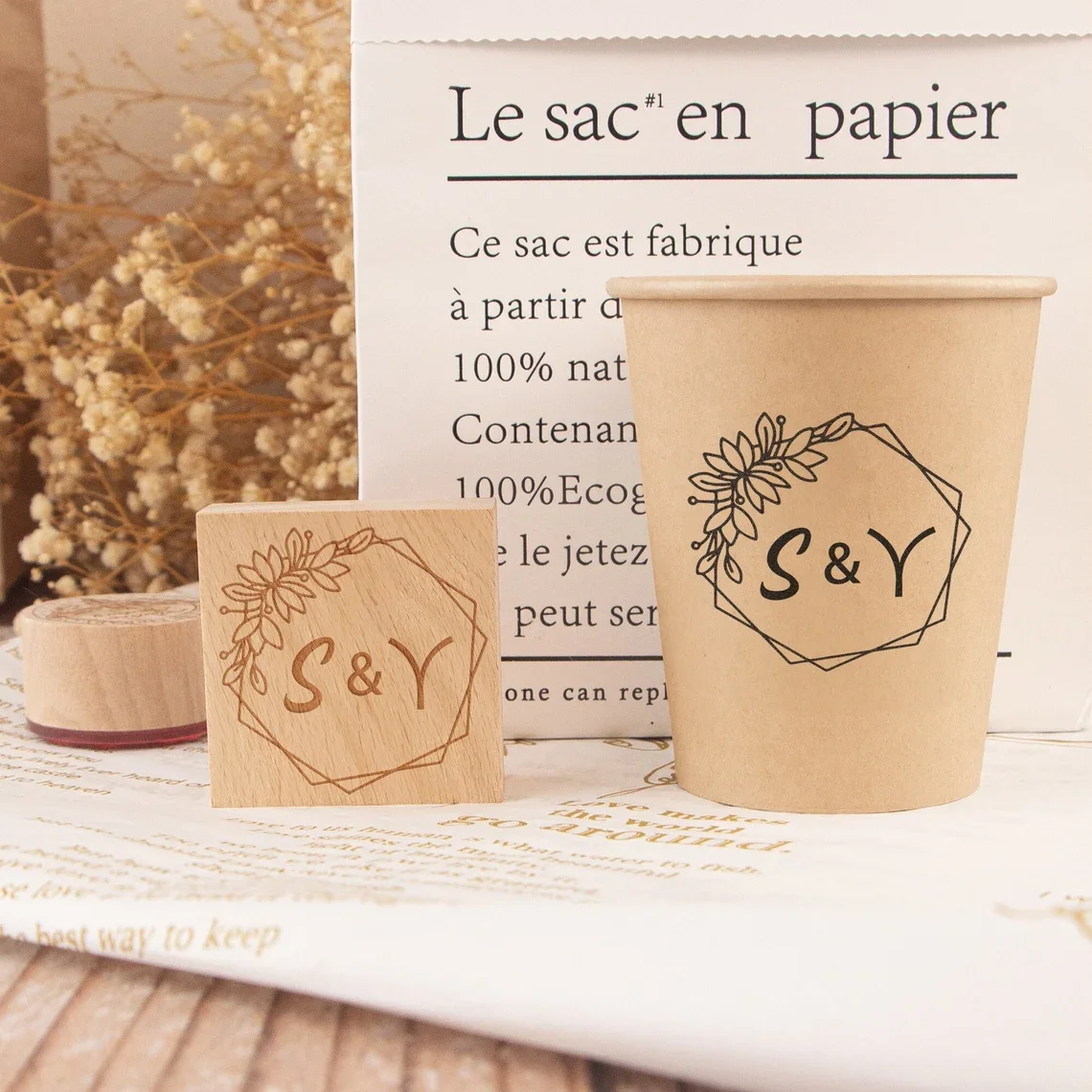 Wooden Stamp Wedding Stamp Personalized Wedding Stamp Clear Rubber Laser Engraved Wooden Stamps Business Branding Package Stamps