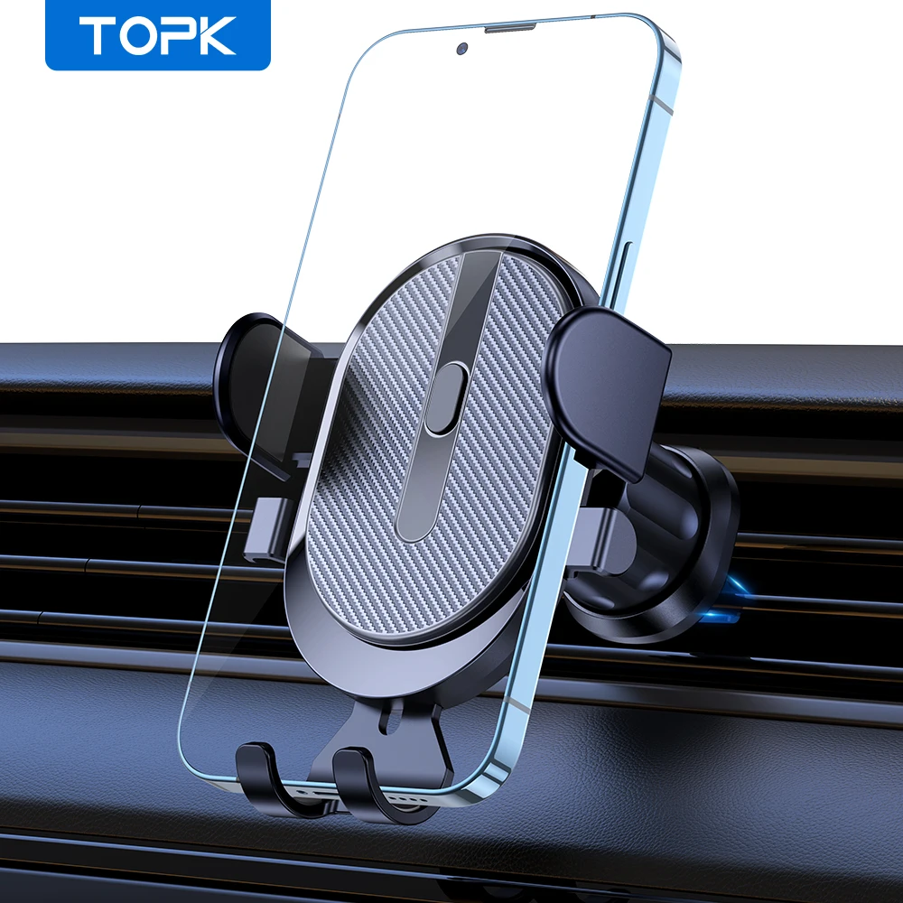 차량용 휴대폰 홀더 마운트, TOPK [2023 업그레이드 자동 잠금] 차량용 에..