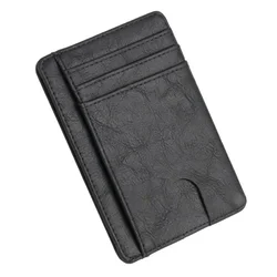 RFID Blocking Super Thin Leather Card Holder Wallet (Black)