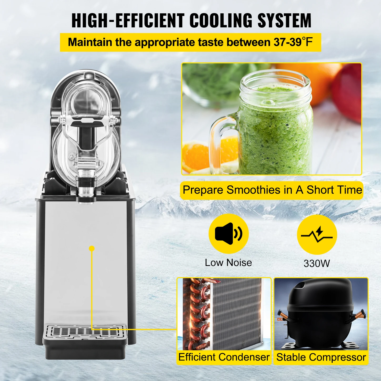 VEVOR 3/6L 1/2 Jar Commercial Slushie Machine Slush Maker Frozen Drink Dispenser Ice-Cool Juice Smoothie Granita Vending Machine 2
