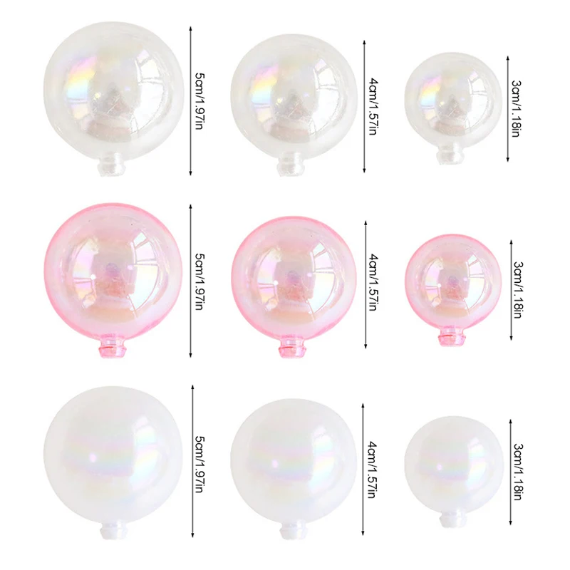 10Pcs Clear Bubble Balls Cake Topper Pearl Shape Cupcake Toppers Kids Girls Mermaid Birthday Decoration Unicorn Party Supplies
