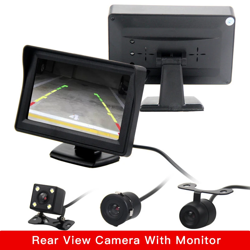 

Автомобильная камера заднего вида с монитором для парковки грузовика, задняя камера с экраном 4,3 дюйма для sdean mpv wagon rv engineering Car bus