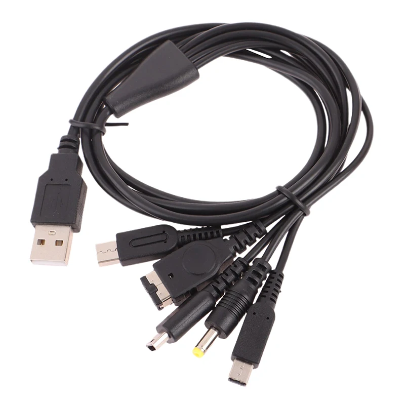 1.2M 케이블 고속 충전 케이블 5 in 1 USB 게임 충전기 코드 와이어 (뉴 3DS XL, NDS Lite, NDSI LL, Wii, U, GBA, PSP용)