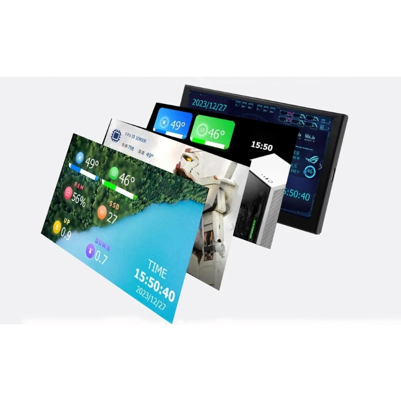 

New TypeC Small Display 5inch Small Screen Sub Screen with Temperature