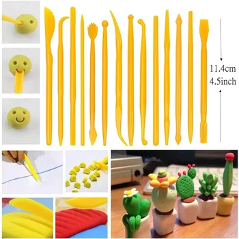 14Pcs/Set Plastic Clay Sculpting Set Wax Carving Pottery Tools Carving Sculpture Shaper Polymer Modeling Clay Tools 1