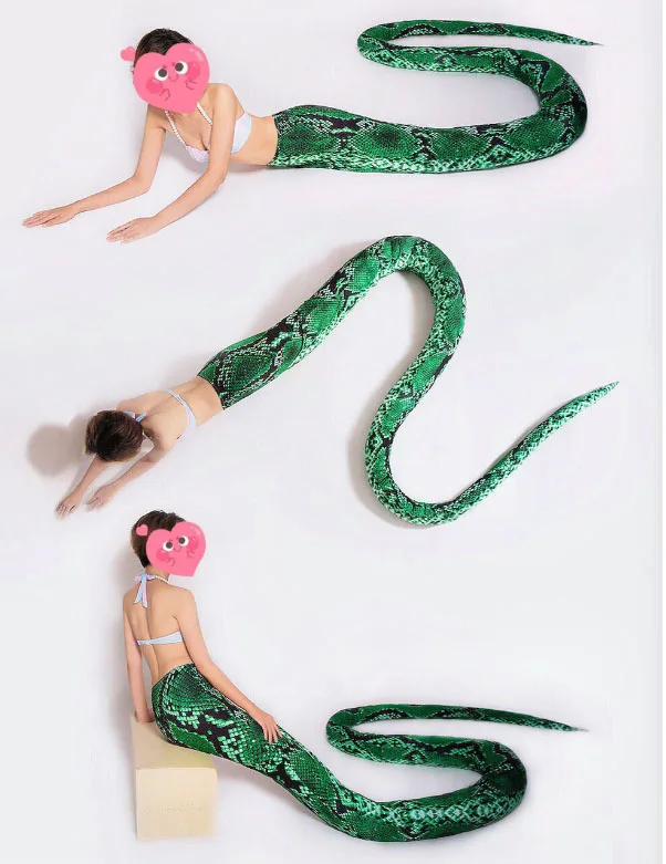 Mia Snake Girl's Super Long Snake Tail Role Play Adult Child Python Prop Tail Cosplay Realistic Snake Pattern Stage Performance