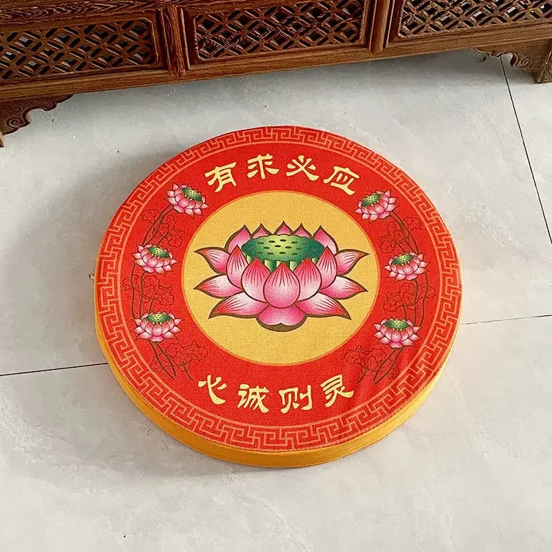 40x5CM Lotus Worship Mat Circular Futon Cushion Flax Printed Futon Meditation Mat coussin fourrure luxe  almohada para silla 2