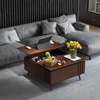 Lift Top Mid Century Modern Square ,Walnut Wood ,Multi-Functional Coffee Table with Storage for Living Room 5