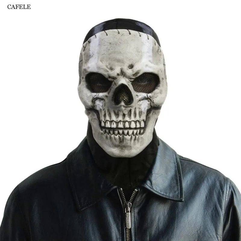Cafele Halloween Ghost Mask Mw2 War Game Ghostface Mask Call Of Duty Spaventoso Full Face Skull Mask Costume Di Halloween Per Uomo Donna