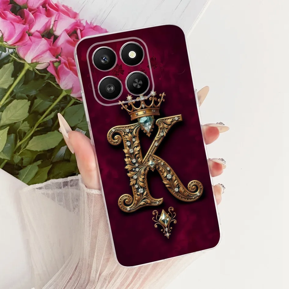 Clear Luxury Crown Letter Silicone Couple Phone Case - Soft and Stylish Protection
