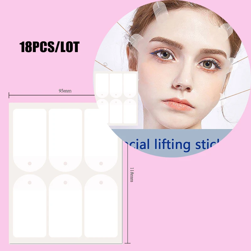 18Pcs Beauty Health Adesivi Per Il Viso Sottili Invisibili A Forma Di V Lifting Facciale Lift Up Neck Eye Skin Care Chin Wrinkle Makeup Tape