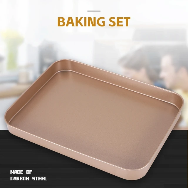 Baking Tray Set, Nonstick Cookie Pan Set Professional Baking Sheet,  Bakeware Rectangular Cake Pan For Oven 3-Pieces - AliExpress