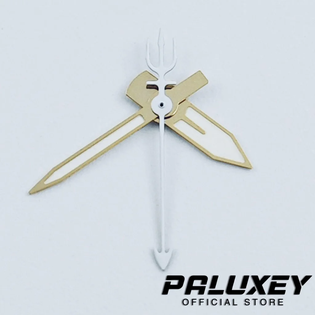 Luminous Green Watch Pointers with Trident-Shaped Second Hands
