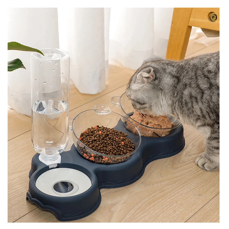 helling prins erectie 3 In 1 Kattenvoer Kom Automatische Feeder Water Dispenser Hond Kat Voedsel  Container Drinken Verhoogde Stand Schotel Kom|Hondenvoer| - AliExpress