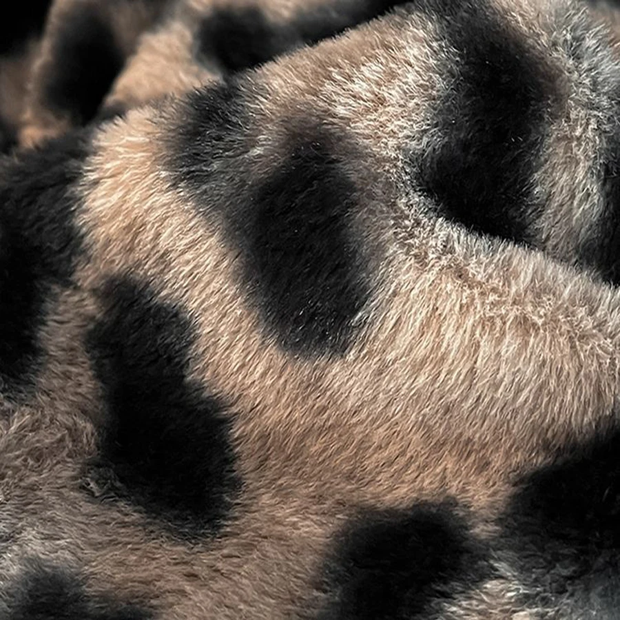 WOSTAR Fluffy rabbit plush elastic fitted sheet mattress protector cover leopard print winter warm coral fleece bedsheet 90/150 3