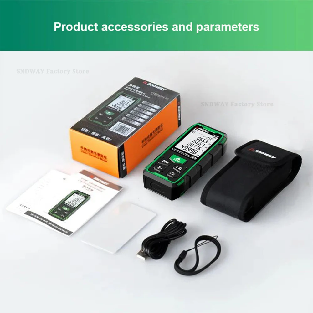 Laser Rangefinder SNDWAY SW-50/70/100GT Digital Distance Meter Rechargeable Green