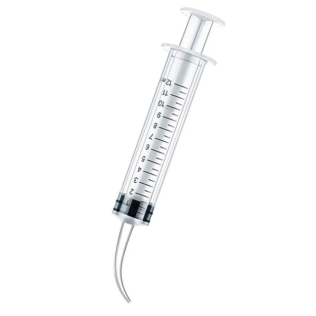 Precision Glue Applicator: 12ml Curved Syringe for Crafting 