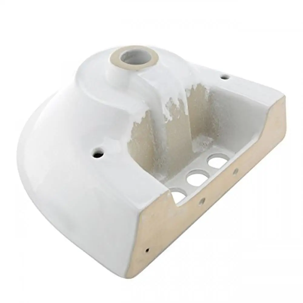 16" Compact White Pedestal Bathroom Sink with Overflow Heavy Duty Grade A Vitreous China Construction Easy Installation Vintage 6