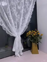 Floral Lace Sheer Rod Pocket Curtain Panel 2