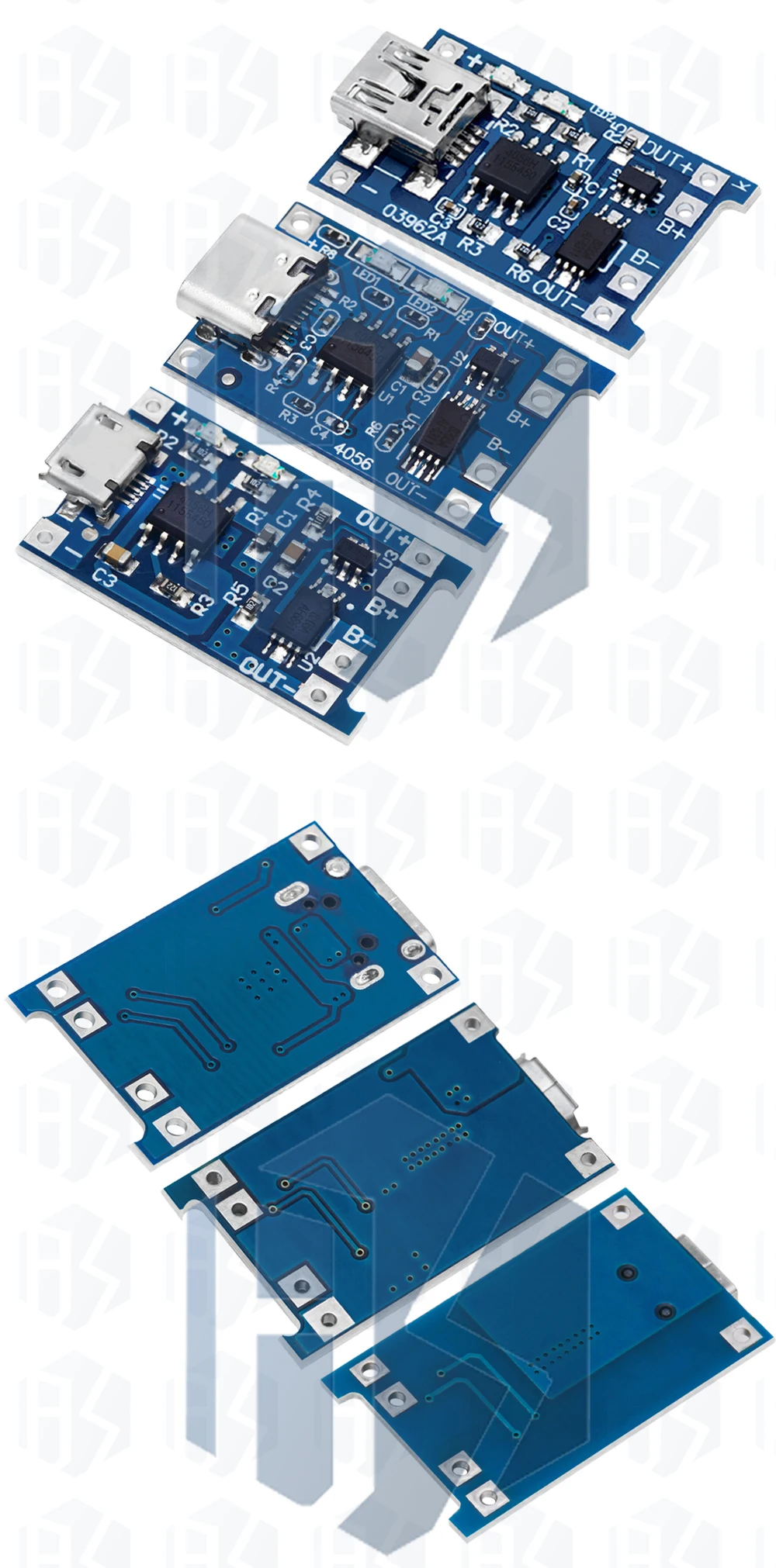1–10 Stück Micro Typ C Mini-USB-Lithium-Batterie-Ladeplatine, Lademodul, Schutz, zwei Funktionen, TP4056, 18650, 5 V, 1 A – Detail 8
