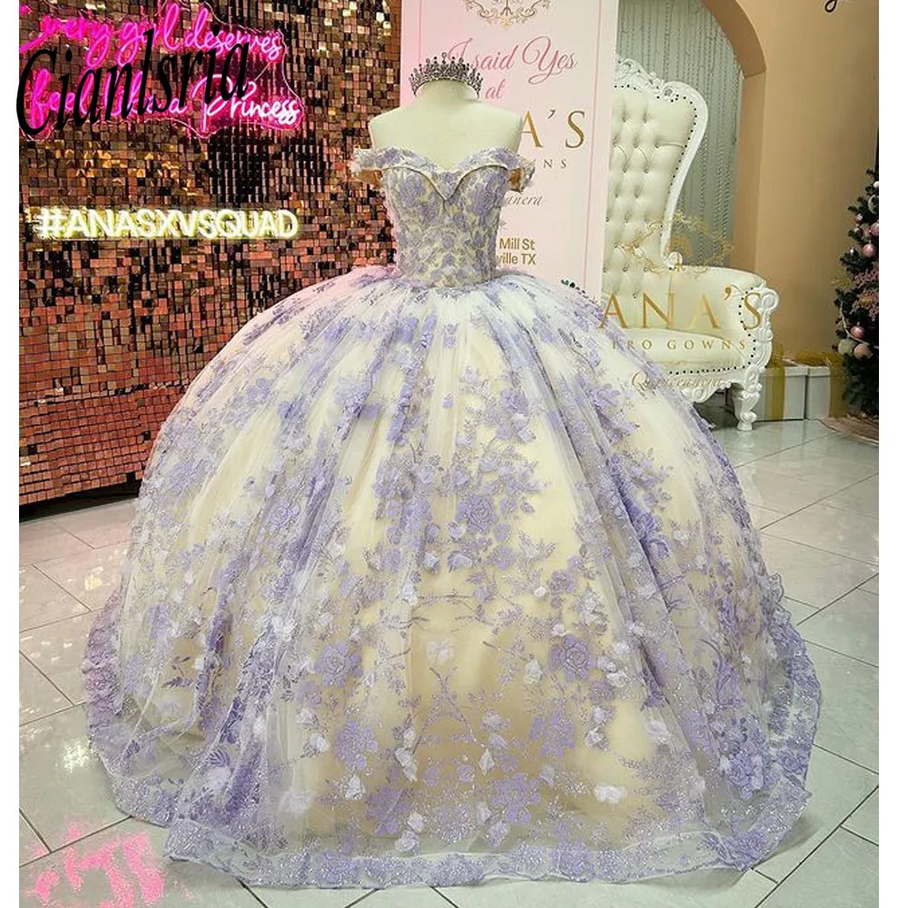 

Платье для вечеринки Cinderella 2023, бальное платье из тюля на шнуровке с аппликацией, праздничное платье для дня рождения, 15 лет