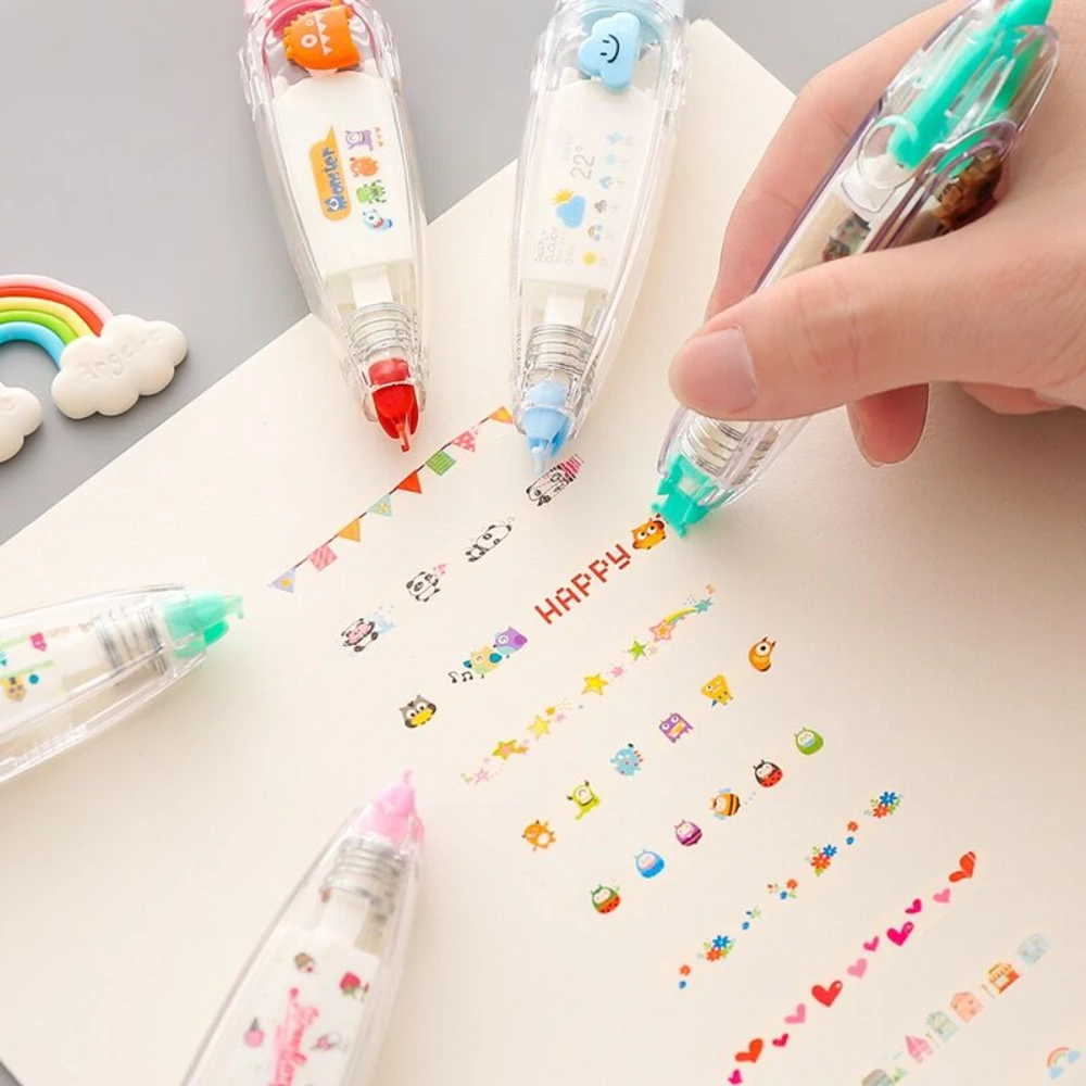 Kawaii Animal-Themed Decorative Correction Tape for Journals and Art Projects