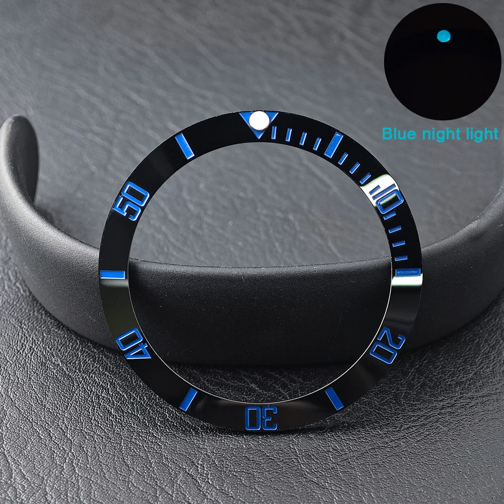 Men's Watch Replacement Bezel Insert with Tilted Ceramic and Carbon Fiber Texture