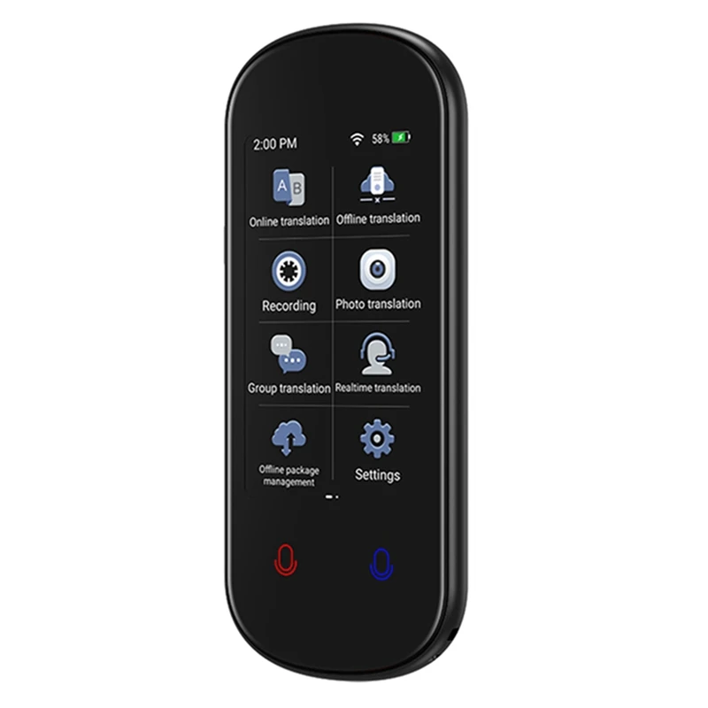 

Language Translator Device Real-Time Voice Translation Black For Learning Travel