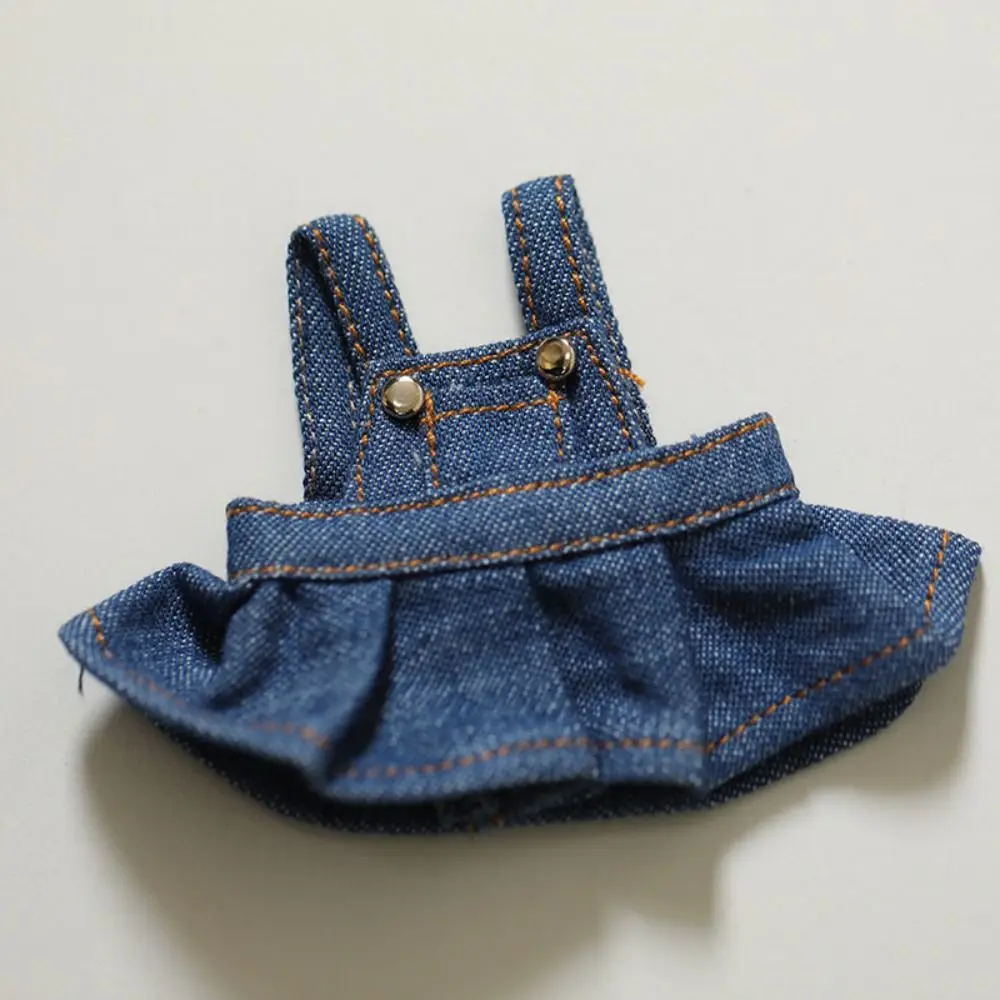 Suspender Dress Doll Clothes Accessories Denim Dress Dolls Outfit Mini Bear Clothes Dress for 12cm Doll DIY Bear Costume Change