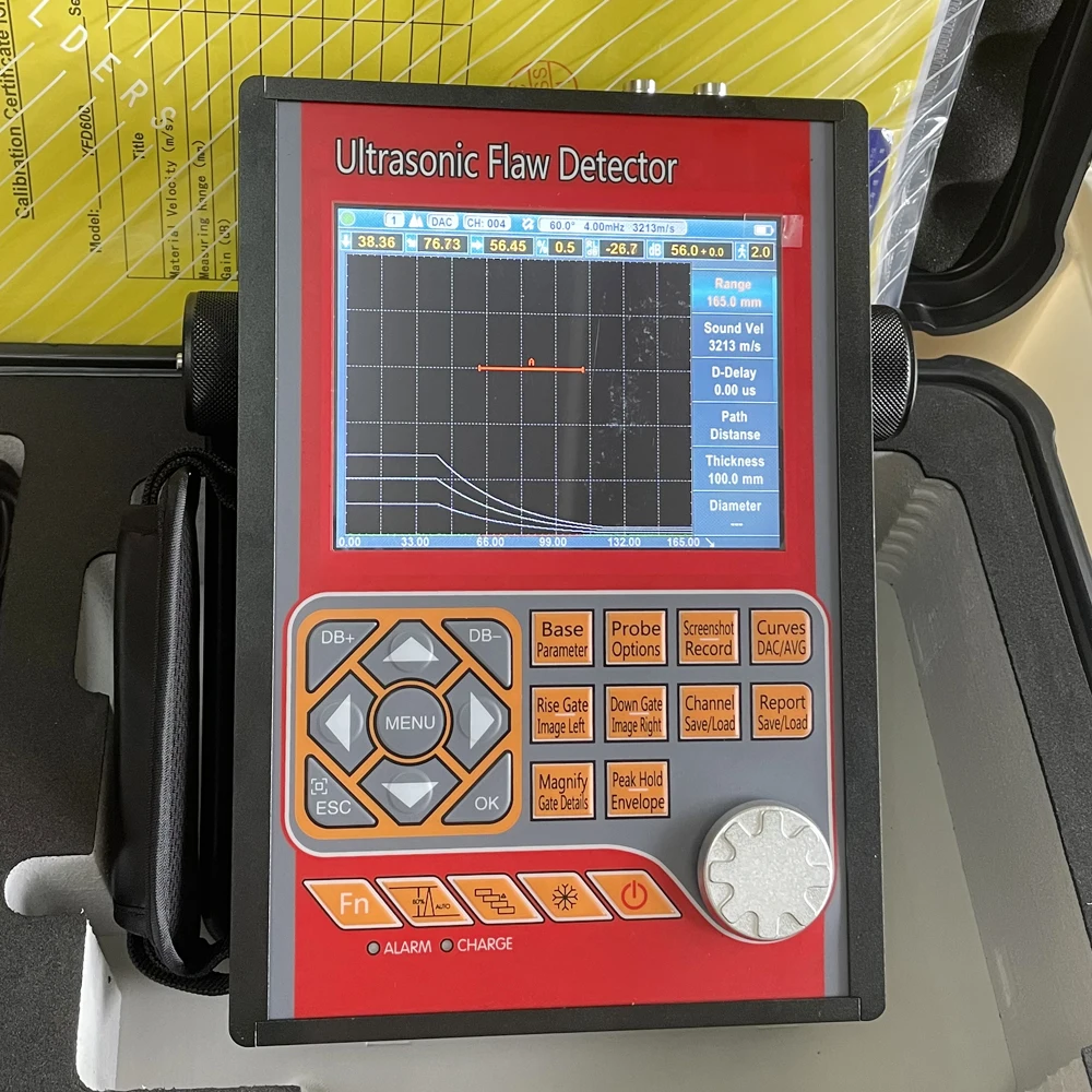 Portable NDT Digital Ultrasonic Flaw Detector Meter Range 0~15000 High-speed Capture Automated Calibration Automated Gain YCL680