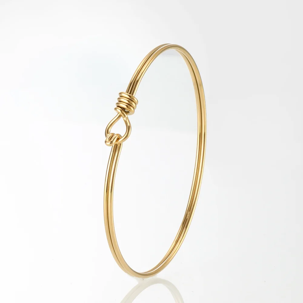 Bangle Bracelet Stainless Steel Bracelet 5pcs per lot Stainless Steel Wired Bangles 65mm Handmade Bracelet Basic DIY Jewelry Making Accessories