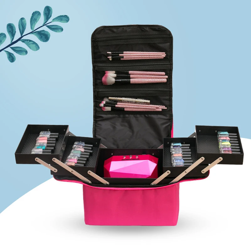 

Portable Large Capacity Make Up Bag Multi-layer Manicure Hairdressing Embroidery Tool Kit Cosmetics Storage Case Toiletry Bag