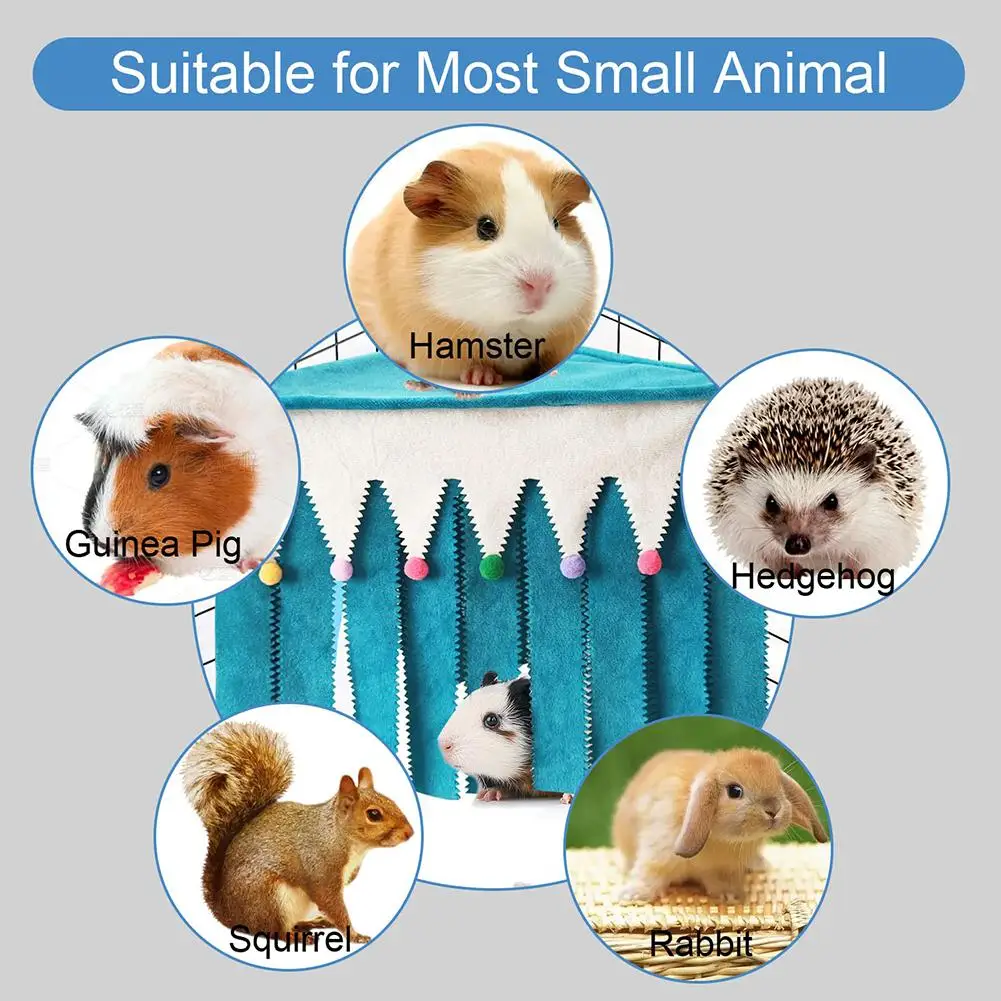 Tassel Strip Pet Tent Hideout Hideaway Guinea Pig Hamster Hedgehog Hammock Curtain Small Pets Hanging Bed 3-sided Corner Nests