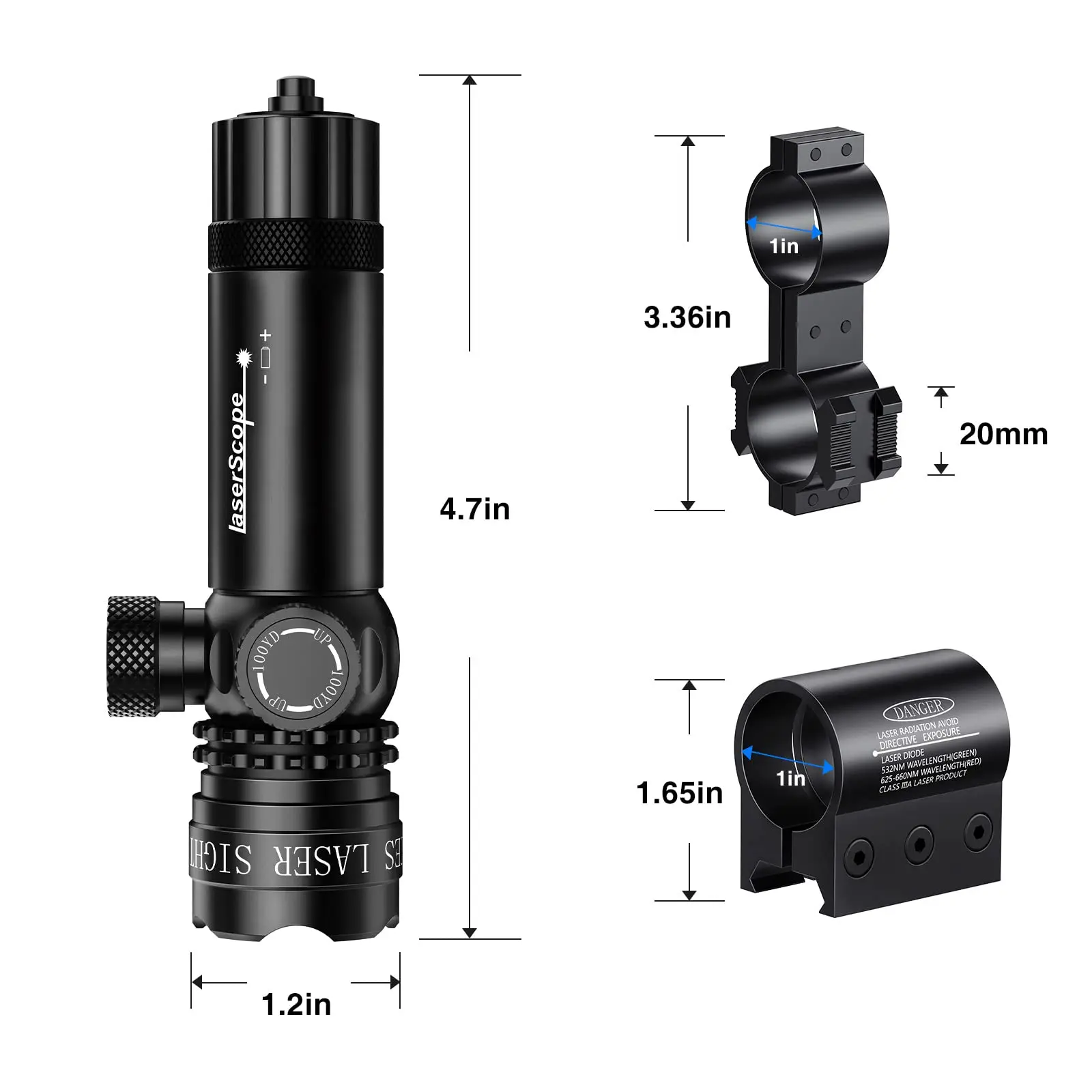 EZshoot Green Laser Sight 532nm Scope with Pressure Switch Compatible with Picatinny and M-Lok Rail