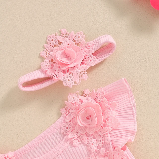 Tutina Neonato 0-3 Mesi Femmina Set Pezzi Abito Neonata Elegante