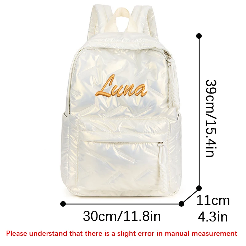 Embroidered Glossy Striped Casual & Sporty Backpack
