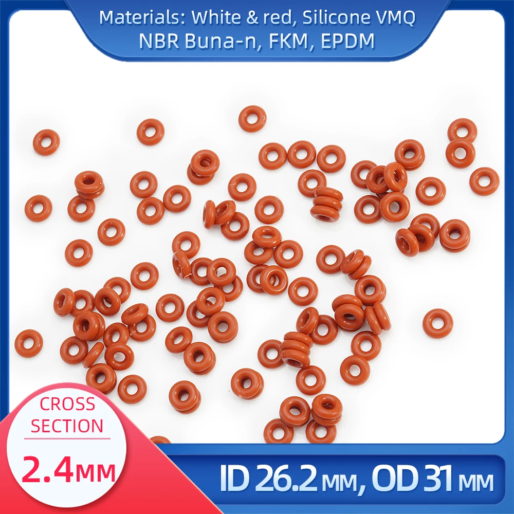 sourcing map 30 stuks Silicone O ring VMQ afdichting 9 mm buiten 7