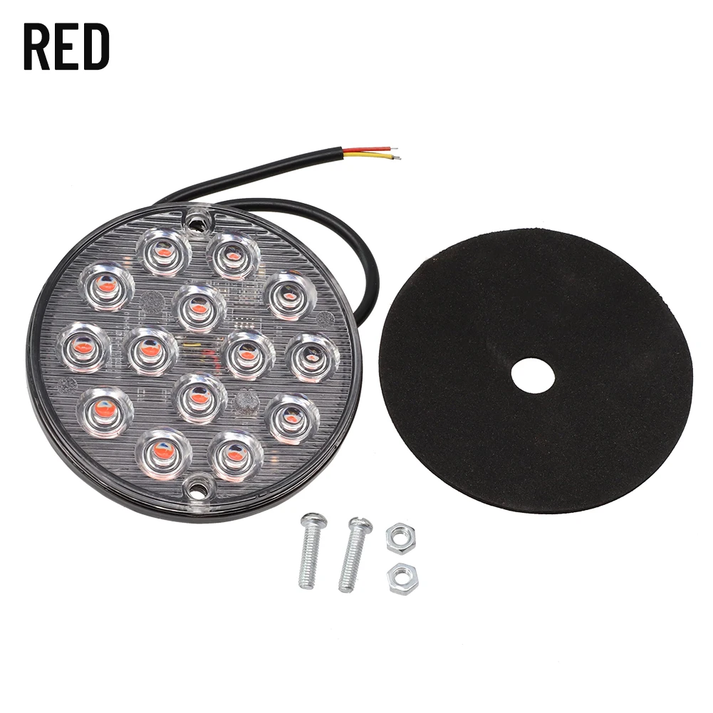 

High Quality Car Round LED Tail Light Univiersal Parts ABS Material Bright + Flash Round Light 1 Piece 16 LEDs 50000 Hours
