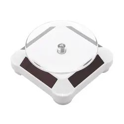 Solar-Powered 360° Rotating Jewelry Display Stand (WHITE)