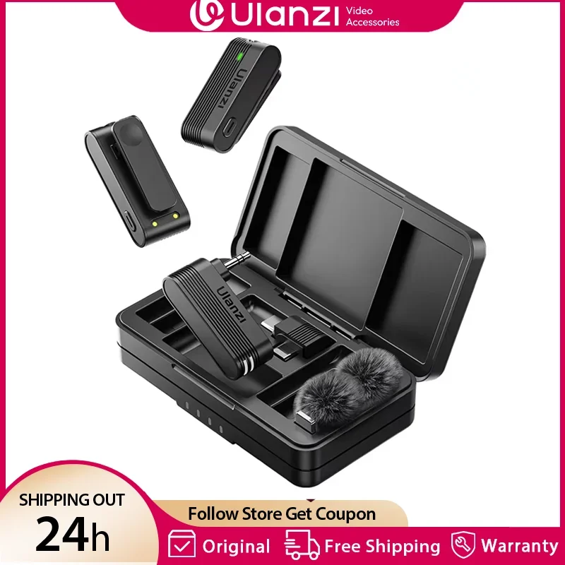 Ulanzi A100 Wireless Lavalier Microphone Professional 20M Audio