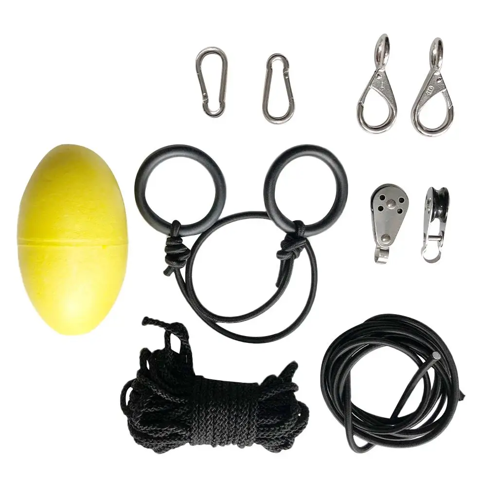 Kayak Canoe Boat Anchor Trolley Kit Including Pulley Cleat Rope Pad Eye