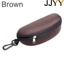Portable Hard Shell Sunglasses Case with Carabiner Clip (Brown)