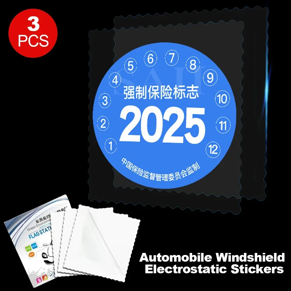 Car Tax Disc Holders Auto Insurance Stickers Tear-free Bag Annual Inspection Bag Exterior Accessories Windshield ESD Sticker 3x car accessories,car sticker