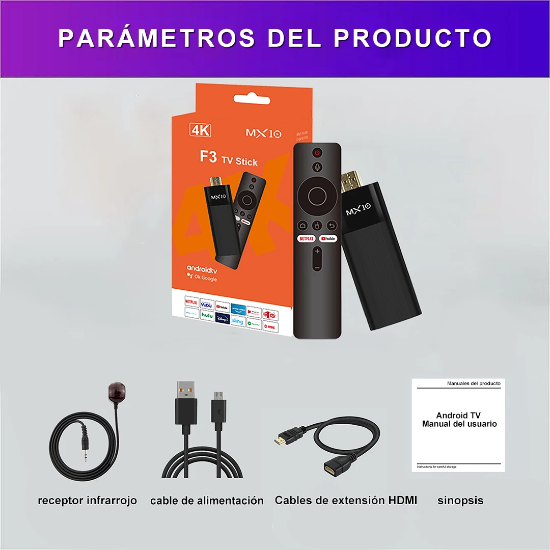 MX10-F3 TV Stick 4K Diretamente Fábrica Allwinner H313 Android 11 2.4G e 5G Wifi 2GB 16GB caixa de tv fire tv stick 4k