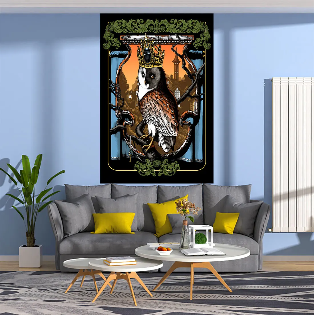 

Owls And Bats Aesthetic Hanging Tapestries Art Picture Backgroud Wall Cloth Living Room Or Bedroom Decor