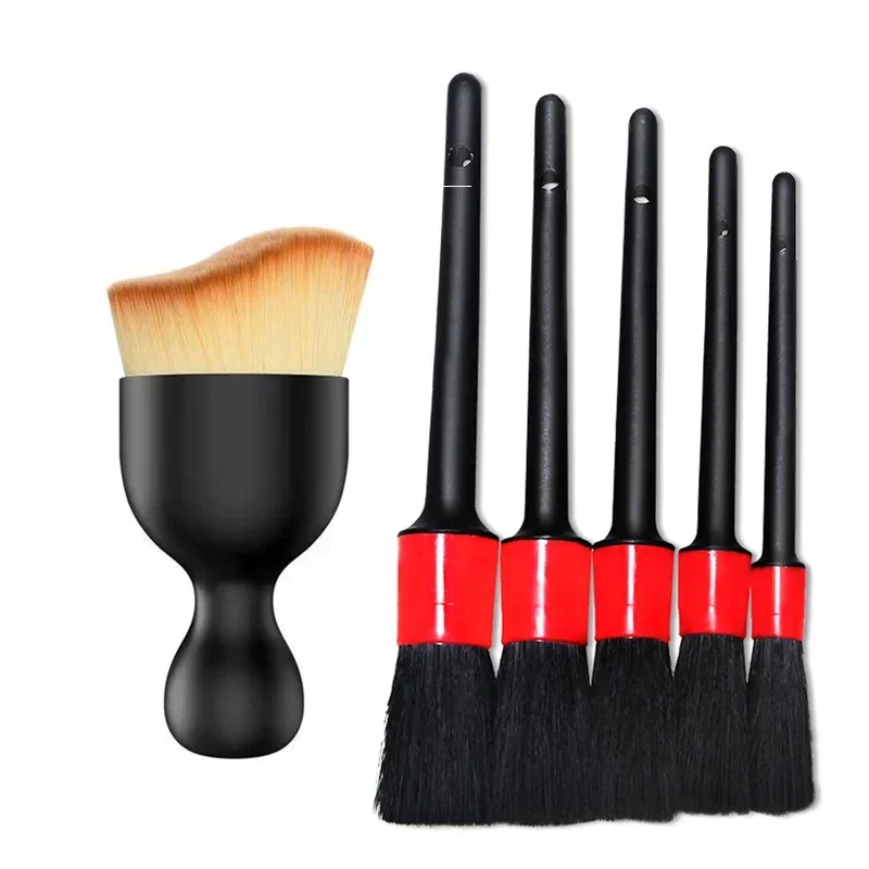 1/6Pcs Car Wash Care Detailing Brush Set,for cleaning wheels, dashboards, vents and more,Car Cleaning Brushes, Car Accessories