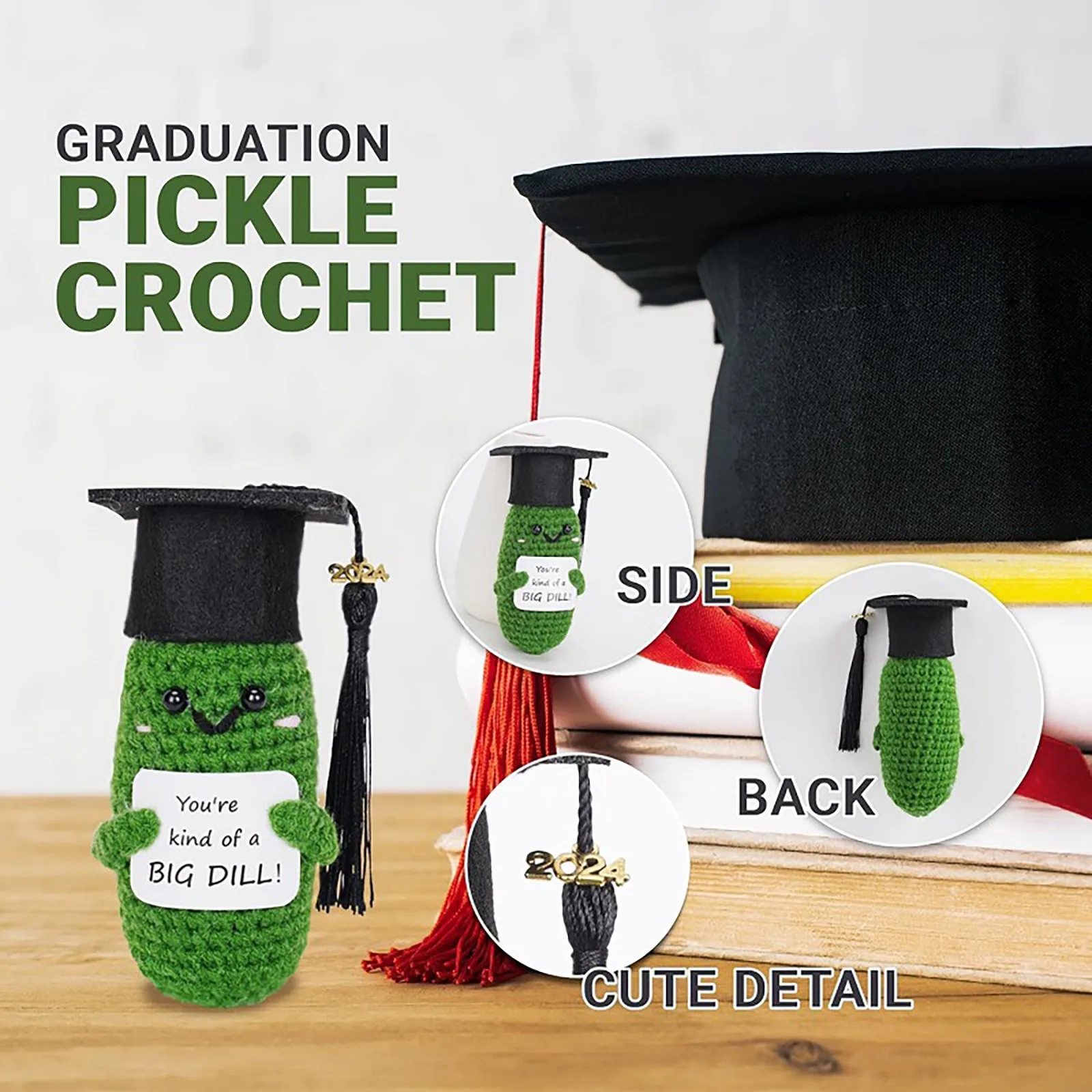 thumbnail image 1 of 2024 NUEVA temporada de graduación Regalo de graduación Apoyo emocional Tejido de lana Adornos divertidos de muñecas vegetales Decoración de kimchi Regalos interesantes, 1 of 4