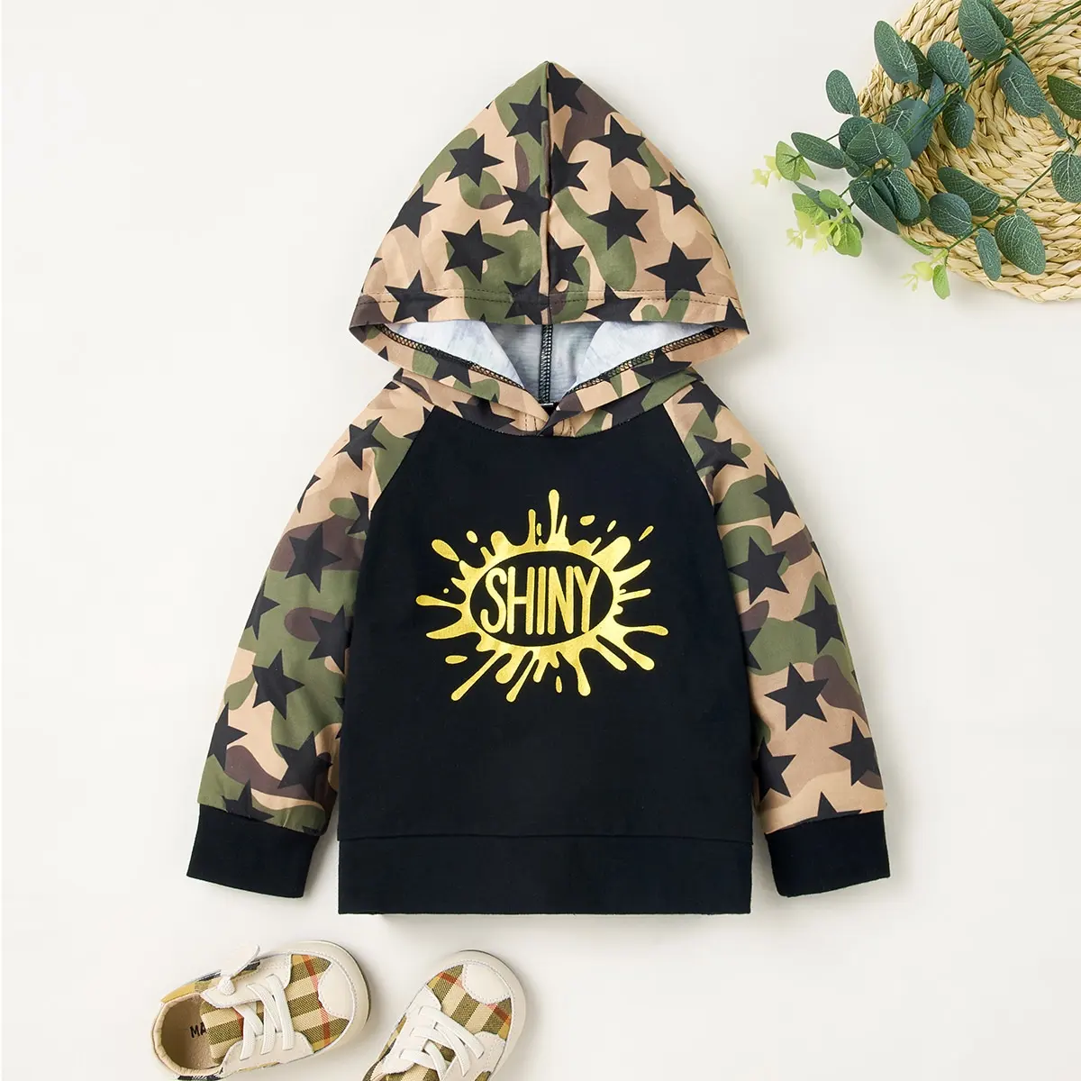 

Baby Top Hooded Long Sleeve Camo T-shirt Baby Cotton Cool Top 0-2Y