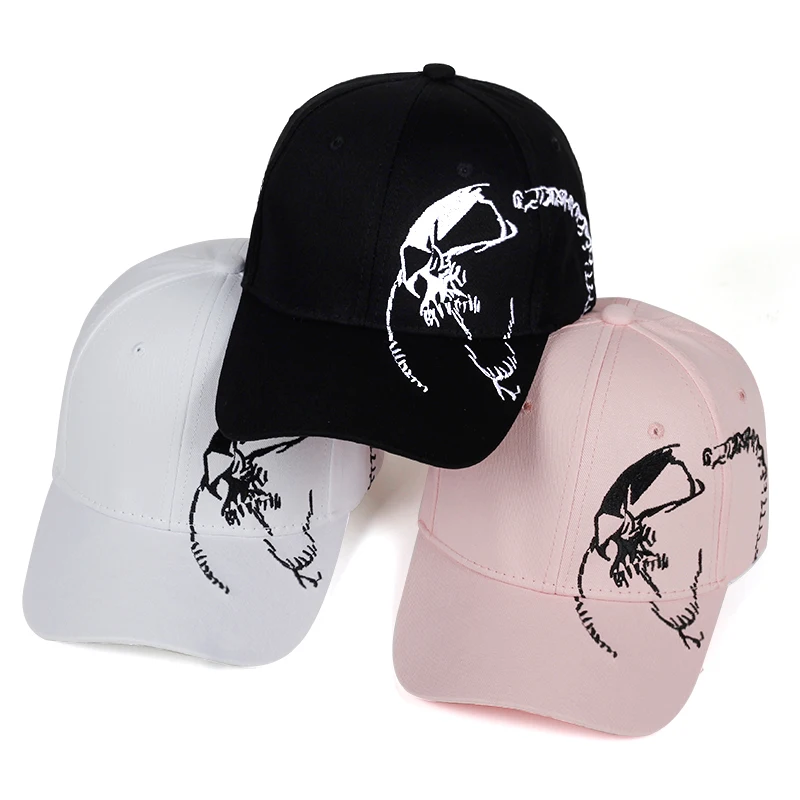 New Fashion Unisex Cotton Outdoor Baseball Cap Skull Embroidery